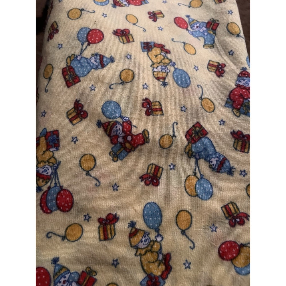 Vtg 70s Jantzen Fabric Pre Cut Duveety Clown Circus Yellow 2.75Yds Deadstock NOS